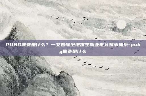 PUBG联赛是什么?一文看懂绝地求生职业电竞赛事体系-pubg联赛是什么
