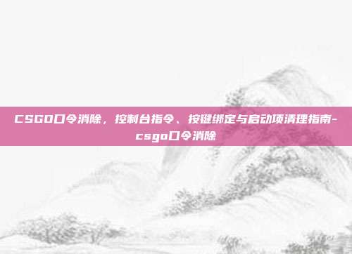 CSGO口令消除,控制台指令、按键绑定与启动项清理指南-csgo口令消除