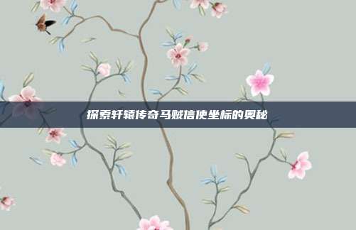 探索轩辕传奇马贼信使坐标的奥秘