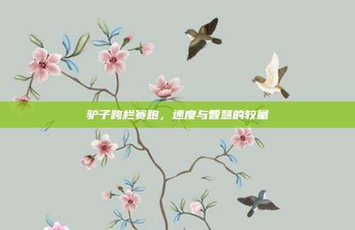 驴子跨栏赛跑，速度与智慧的较量