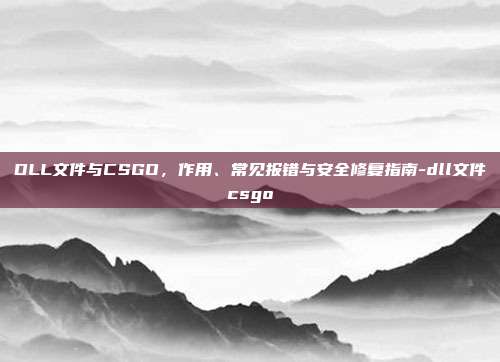 DLL文件与CSGO,作用、常见报错与安全修复指南-dll文件csgo