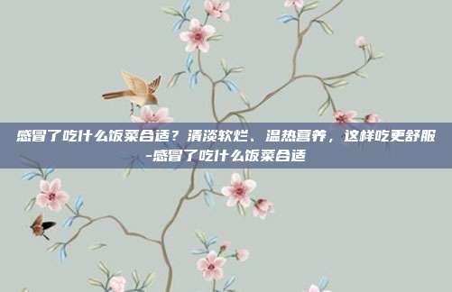 感冒了吃什么饭菜合适?清淡软烂、温热营养,这样吃更舒服-感冒了吃什么饭菜合适