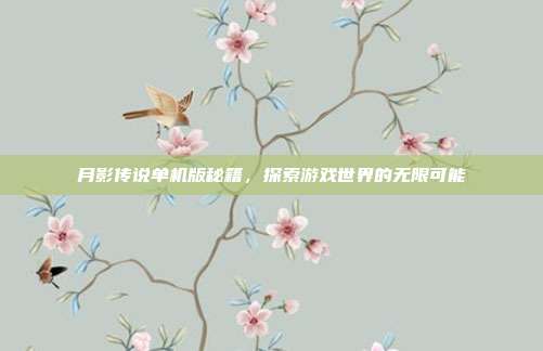 月影传说单机版秘籍，探索游戏世界的无限可能