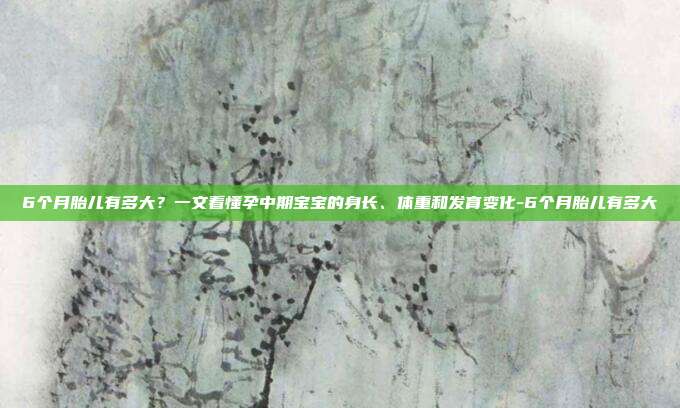6个月胎儿有多大?一文看懂孕中期宝宝的身长、体重和发育变化-6个月胎儿有多大