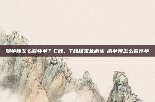 测孕棒怎么看怀孕?C线、T线结果全解读-测孕棒怎么看怀孕
