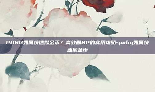PUBG如何快速攒金币?高效刷BP的实用攻略-pubg如何快速攒金币
