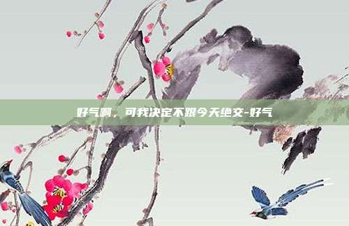 好气啊,可我决定不跟今天绝交-好气
