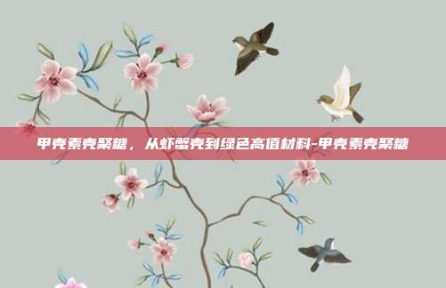 甲壳素壳聚糖,从虾蟹壳到绿色高值材料-甲壳素壳聚糖