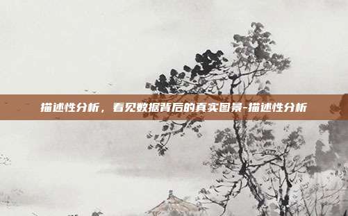 描述性分析,看见数据背后的真实图景-描述性分析
