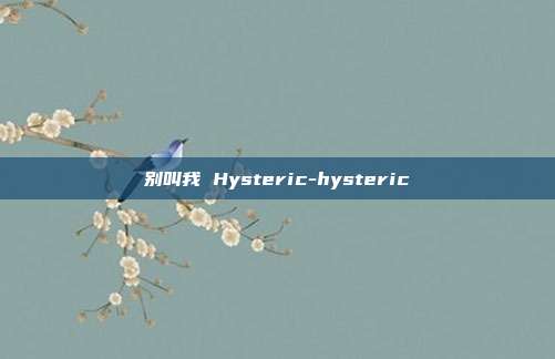 别叫我 Hysteric-hysteric