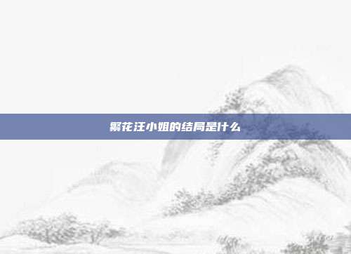 繁花汪小姐的结局是什么