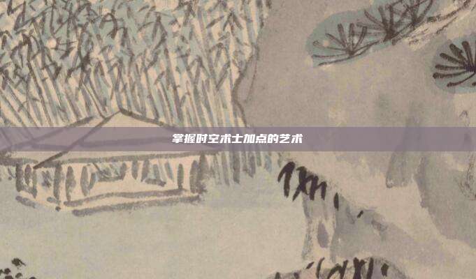 掌握时空术士加点的艺术