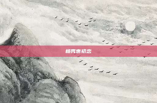 杨秀惠初恋