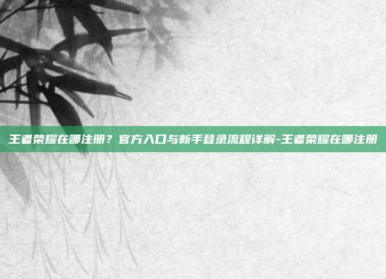 王者荣耀在哪注册？官方入口与新手登录流程详解-王者荣耀在哪注册