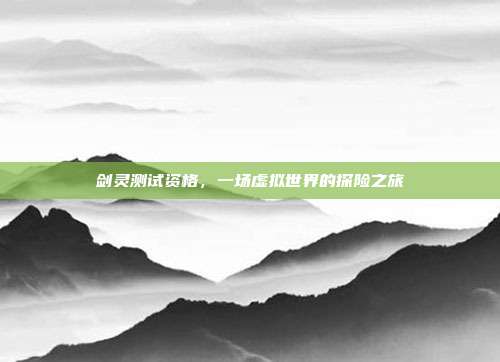 剑灵测试资格,一场虚拟世界的探险之旅
