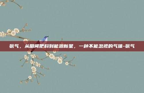 氨气，从田间肥料到能源新星，一种不能忽视的气体-氨气