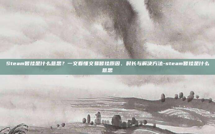 Steam暂挂是什么意思？一文看懂交易暂挂原因、时长与解决方法-steam暂挂是什么意思