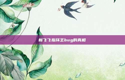 新飞飞指环王bug的真相