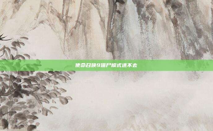 使命召唤9僵尸模式进不去