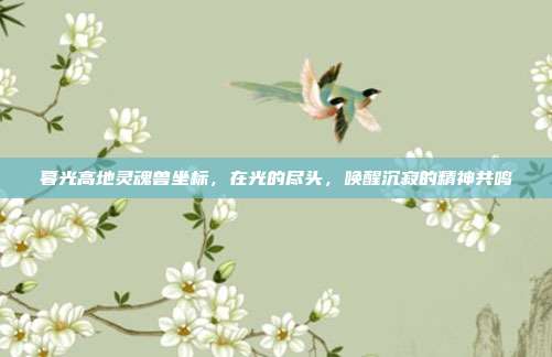 暮光高地灵魂兽坐标，在光的尽头，唤醒沉寂的精神共鸣