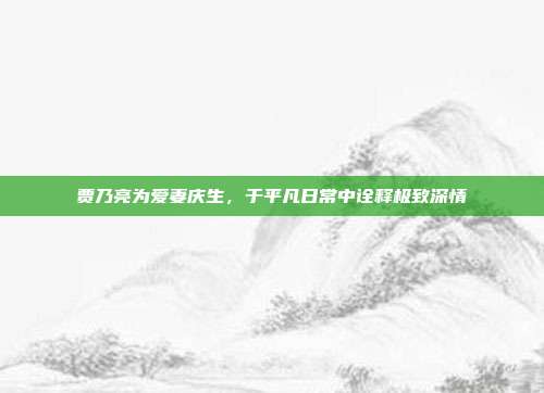 贾乃亮为爱妻庆生,于平凡日常中诠释极致深情