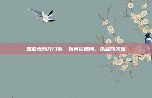 热血无赖开门锁,以勇毅破局,以坚韧突围