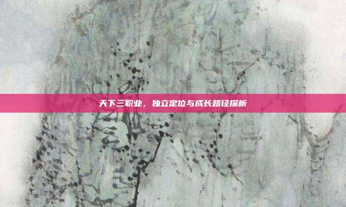 天下三职业,独立定位与成长路径探析