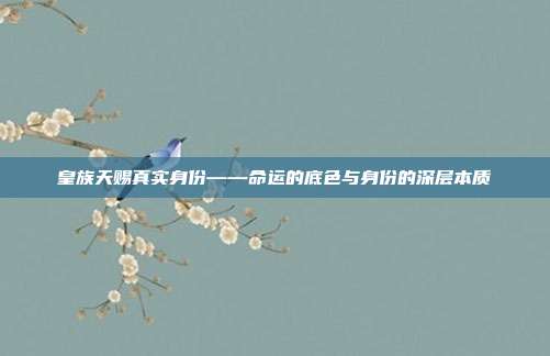 皇族天赐真实身份——命运的底色与身份的深层本质