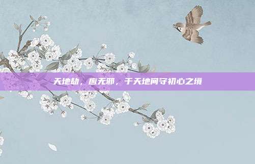 天地劫,应无邪,于天地间守初心之境