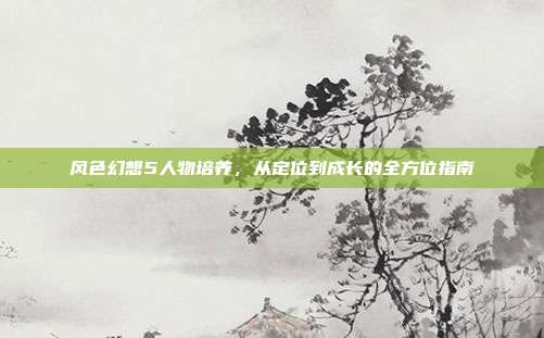 风色幻想5人物培养,从定位到成长的全方位指南