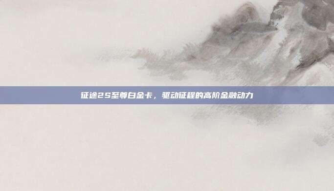 征途2S至尊白金卡,驱动征程的高阶金融动力