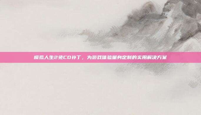 模拟人生2免CD补丁，为游戏体验量身定制的实用解决方案
