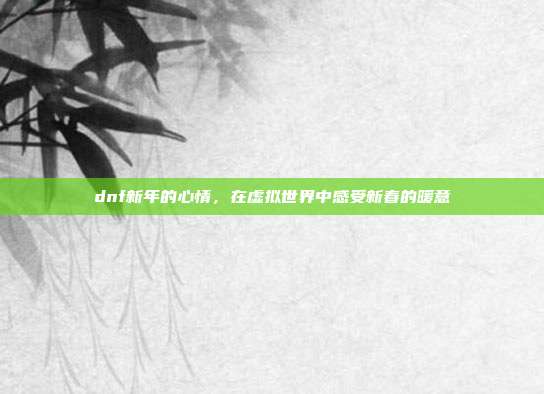 dnf新年的心情,在虚拟世界中感受新春的暖意