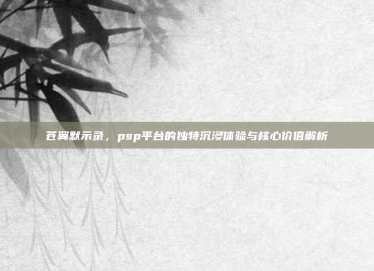 苍翼默示录,psp平台的独特沉浸体验与核心价值解析