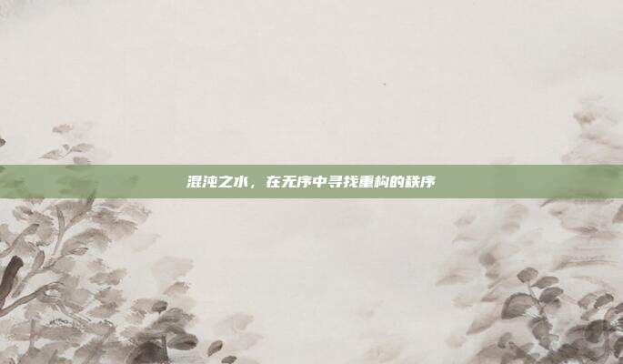 混沌之水,在无序中寻找重构的秩序