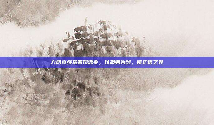九阴真经赏善罚恶令，以规则为剑，铸正信之界
