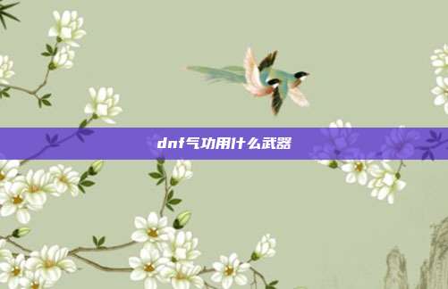 dnf气功用什么武器