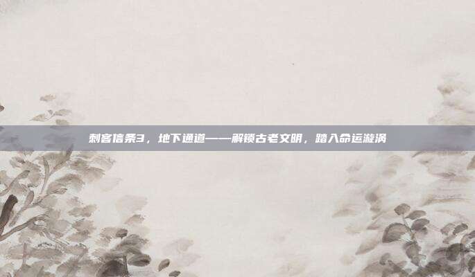 刺客信条3，地下通道——解锁古老文明，踏入命运漩涡