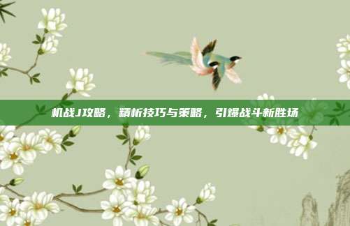 机战J攻略,精析技巧与策略,引爆战斗新胜场