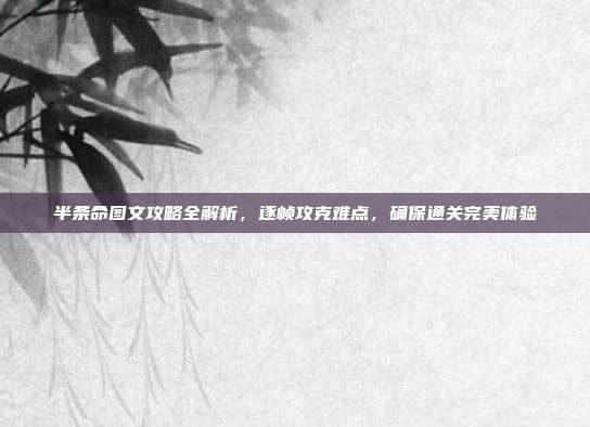 半条命图文攻略全解析,逐帧攻克难点,确保通关完美体验