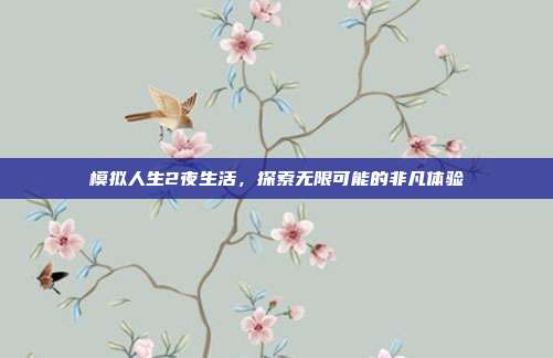 模拟人生2夜生活，探索无限可能的非凡体验