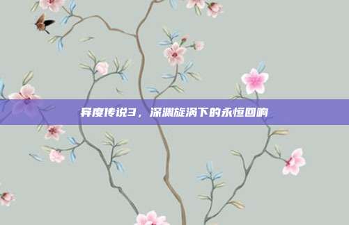 异度传说3，深渊旋涡下的永恒回响