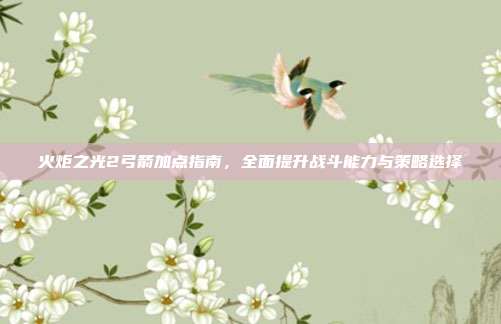 火炬之光2弓箭加点指南，全面提升战斗能力与策略选择