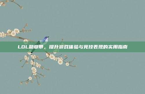 LOL勋章带,提升游戏体验与竞技表现的实用指南