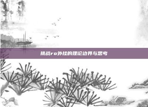 挑战ro外挂的理论边界与思考