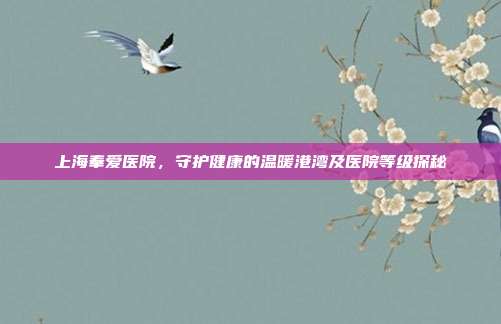 上海奉爱医院,守护健康的温暖港湾及医院等级探秘