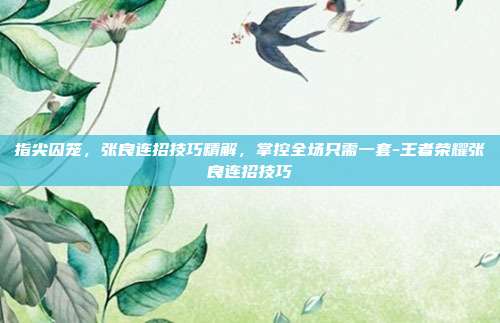 指尖囚笼，张良连招技巧精解，掌控全场只需一套-王者荣耀张良连招技巧