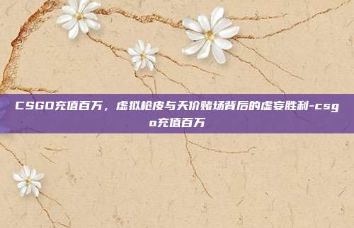 CSGO充值百万，虚拟枪皮与天价赌场背后的虚妄胜利-csgo充值百万