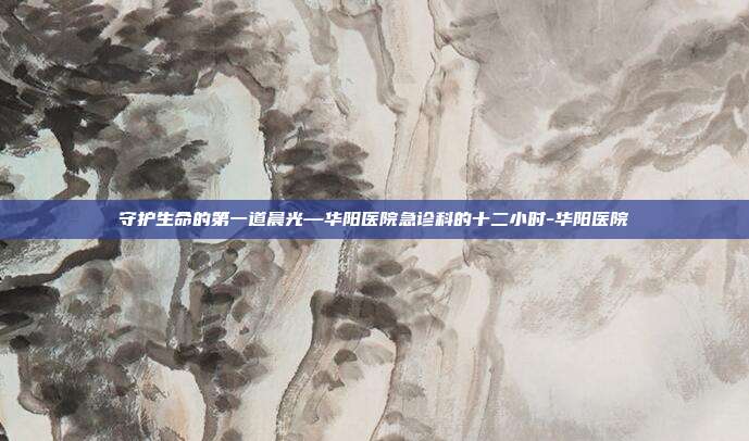 守护生命的第一道晨光—华阳医院急诊科的十二小时-华阳医院