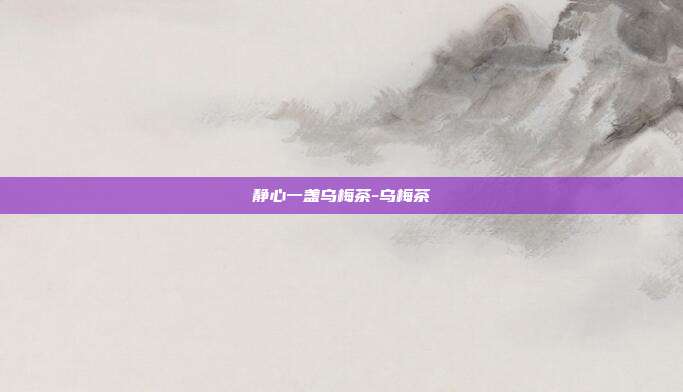静心一盏乌梅茶-乌梅茶